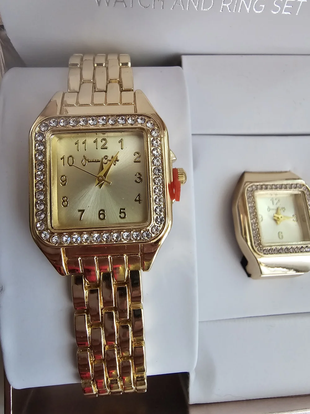 Gold Tone Women's Watch and Ring Set Jessica Carlyle
